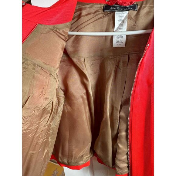 By Malene Birger Cropped Evening Jacket Bolero Blazer Salmon Pink Pockets Lined - Picture 6 of 11